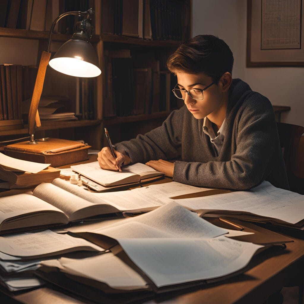 B student sitting at a desk, preparing for JEE main Exam, showcasing the importance of daily practice.
